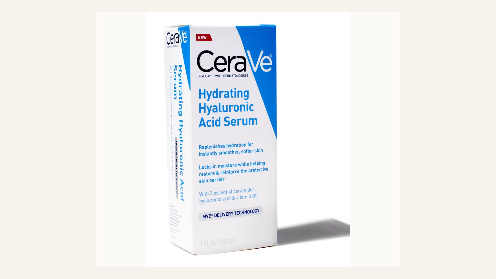 CeraVe Hydrating Hyaluronic Acid Serum bottle for sensitive-skin hydration comparison