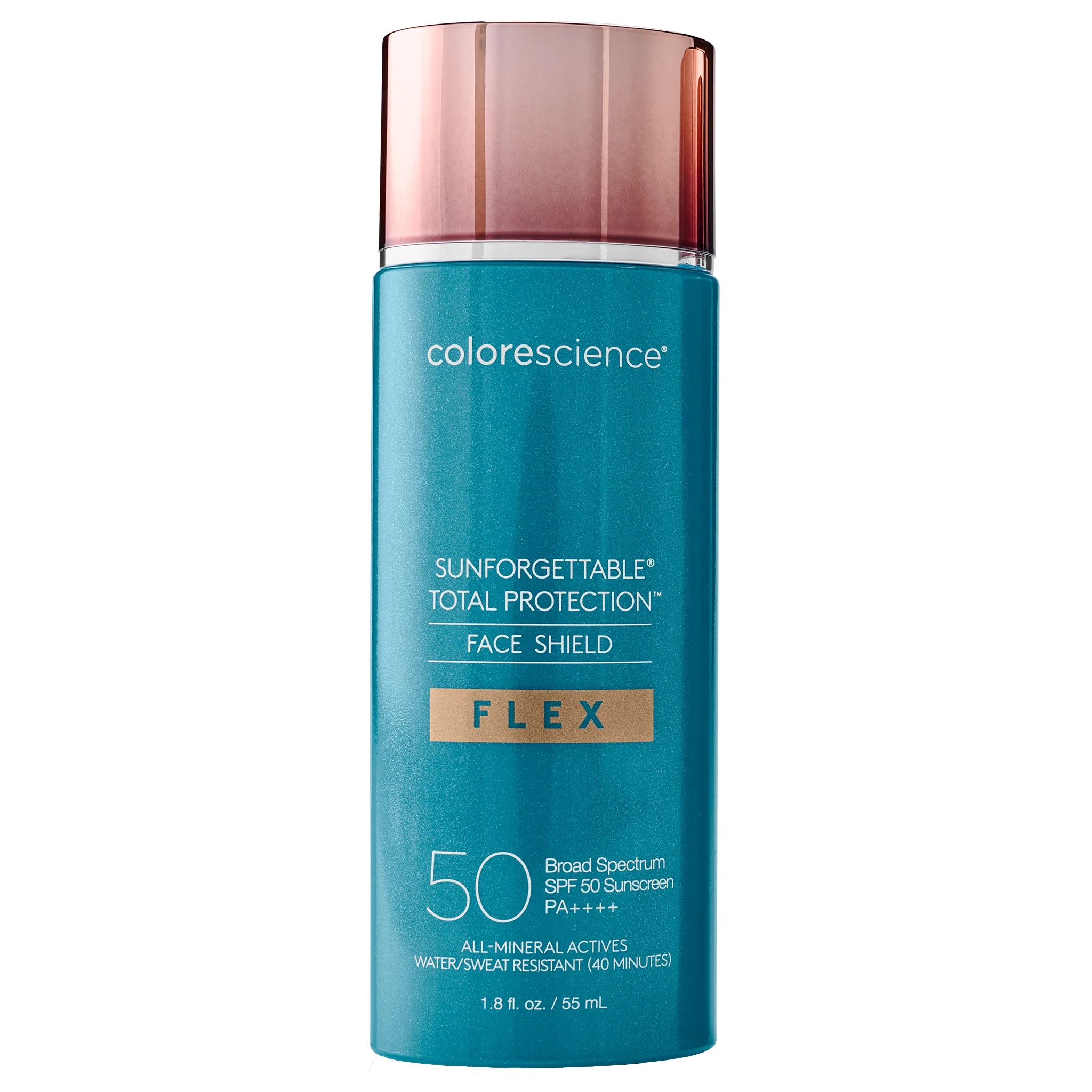Colorescience Face Shield Flex SPF 50 mineral sunscreen bottle