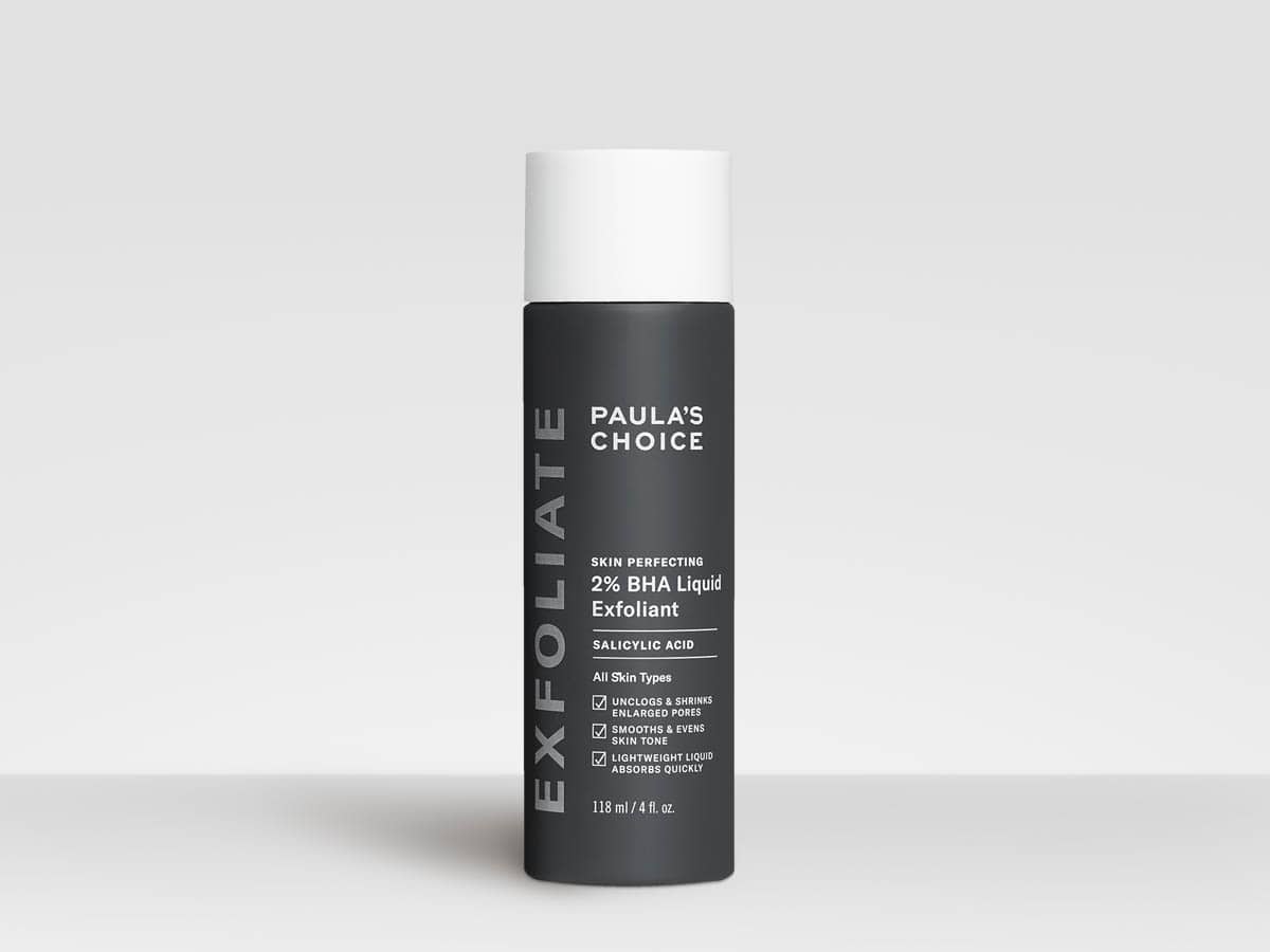 Paula's Choice BHA exfoliant bottle for a skincare texture guide