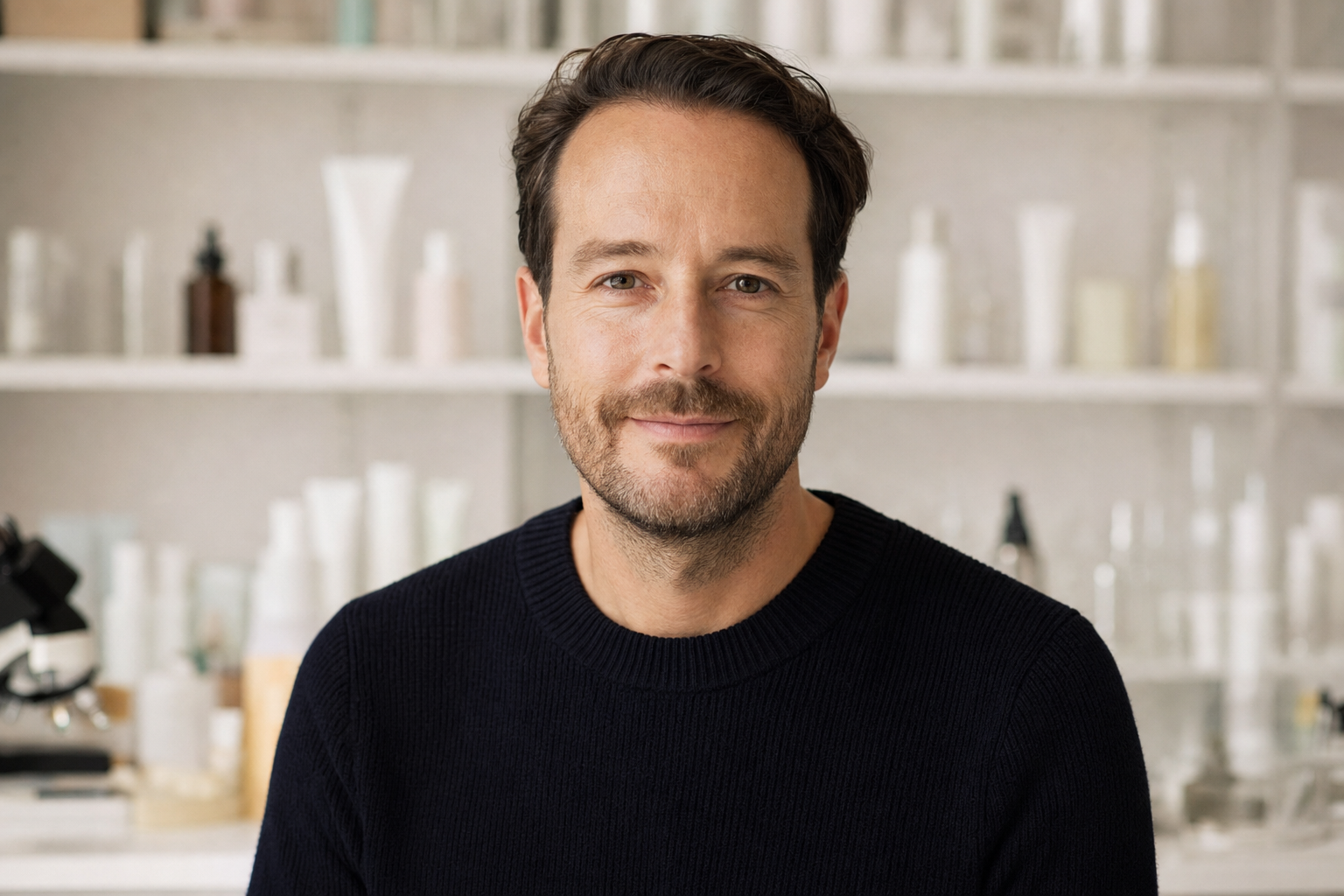 Portrait of James Whitfield, skincare commerce editor for Raybould Marketing